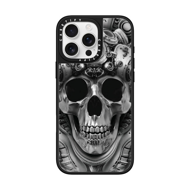 Gabe Shum x CASETiFY iPhone 16 Pro Max ケース Silver on Black ミラーケース MagSafe対応 Rebel Spirit