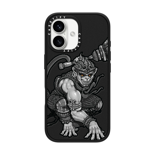 Gabe Shum x CASETiFY iPhone 16 Case Animal,Monochrome Matte Black Impact Case MagSafe Compatible Hanuking Mono by Gabe Shum Father's Day Gabe Shum x CASETiFY iPhone 16 Case Animal,Monochrome Matte Black Impact Case MagSafe Compatible Hanuking Mono by Gabe Shum Father's Day