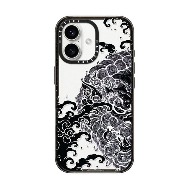 Gabe Shum x CASETiFY iPhone 16 ケース ブラック インパクトケース Lucky Foo Dog by Gabe Shum