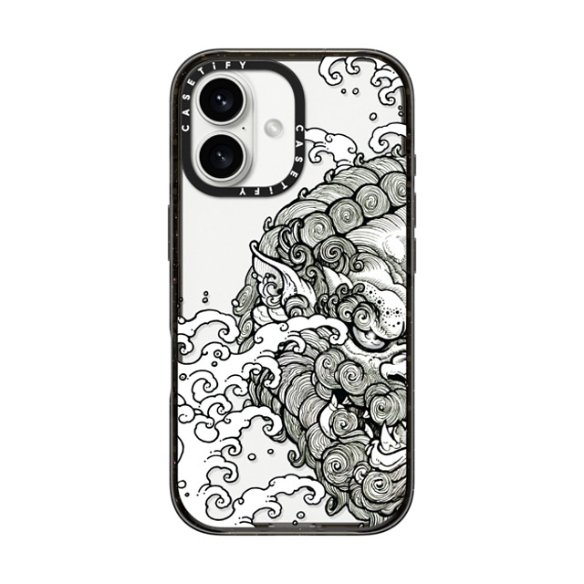 Gabe Shum x CASETiFY iPhone 16 ケース ブラック インパクトケース Lucky Foo Dog by Gabe Shum