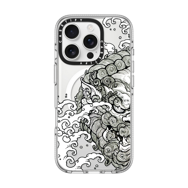 Gabe Shum x CASETiFY iPhone 16 Pro ケース クリア クリア ケース MagSafe対応 Lucky Foo Dog by Gabe Shum