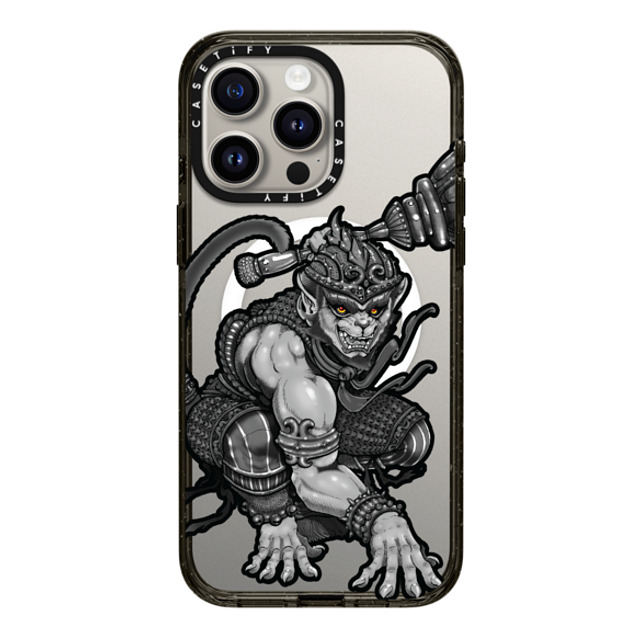 Gabe Shum x CASETiFY iPhone 15 Pro Max Case Animal,Monochrome Black Impact Case MagSafe Compatible Hanuking Mono by Gabe Shum Mother's Day Gabe Shum x CASETiFY iPhone 15 Pro Max Case Animal,Monochrome Black Impact Case MagSafe Compatible Hanuking Mono by Gabe Shum Mother's Day