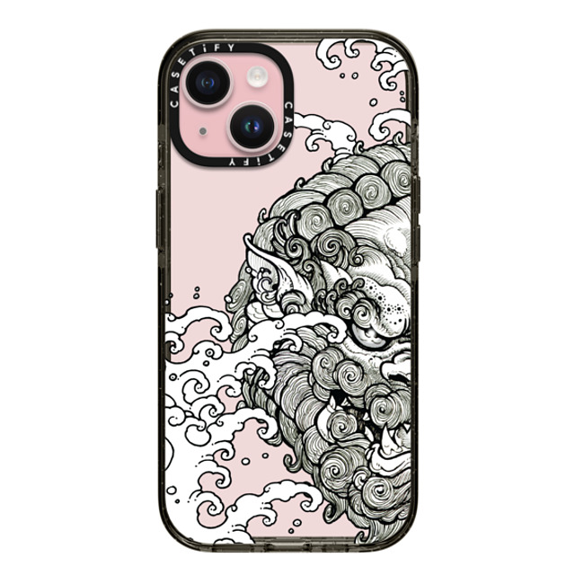 Gabe Shum x CASETiFY iPhone 15 ケース ブラック インパクトケース Lucky Foo Dog by Gabe Shum