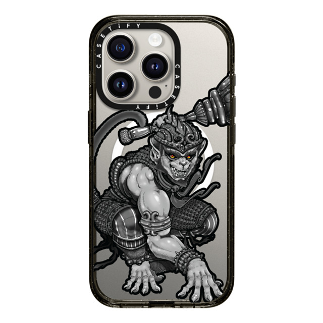Gabe Shum x CASETiFY iPhone 15 Pro Case Animal,Monochrome Black Impact Case MagSafe Compatible Hanuking Mono by Gabe Shum Mother's Day Gabe Shum x CASETiFY iPhone 15 Pro Case Animal,Monochrome Black Impact Case MagSafe Compatible Hanuking Mono by Gabe Shum Mother's Day