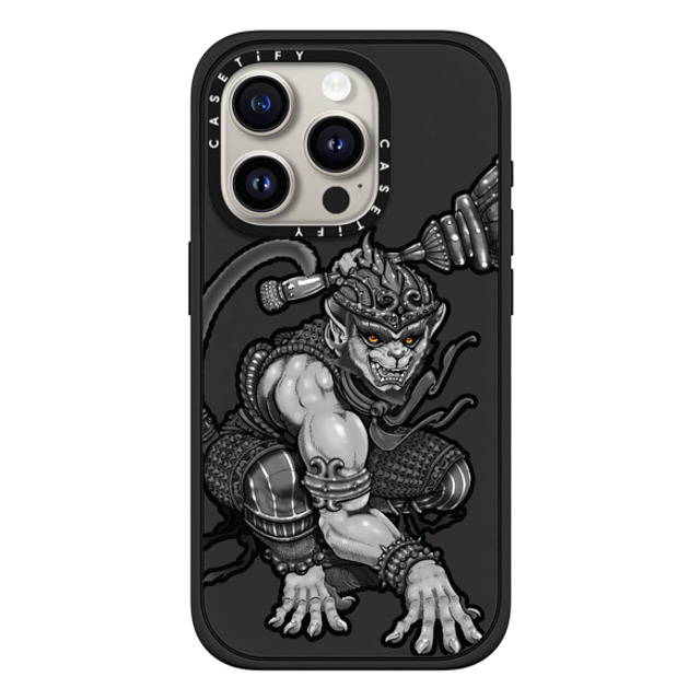 Gabe Shum x CASETiFY iPhone 15 Pro Case Animal,Monochrome マットブラック Impact Case MagSafe Compatible Hanuking Mono by Gabe Shum Mother's Day Gabe Shum x CASETiFY iPhone 15 Pro Case Animal,Monochrome マットブラック Impact Case MagSafe Compatible Hanuking Mono by Gabe Shum Mother's Day