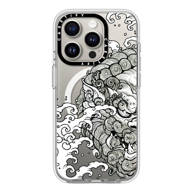 Gabe Shum x CASETiFY iPhone 15 Pro ケース クリア クリア ケース MagSafe対応 Lucky Foo Dog by Gabe Shum