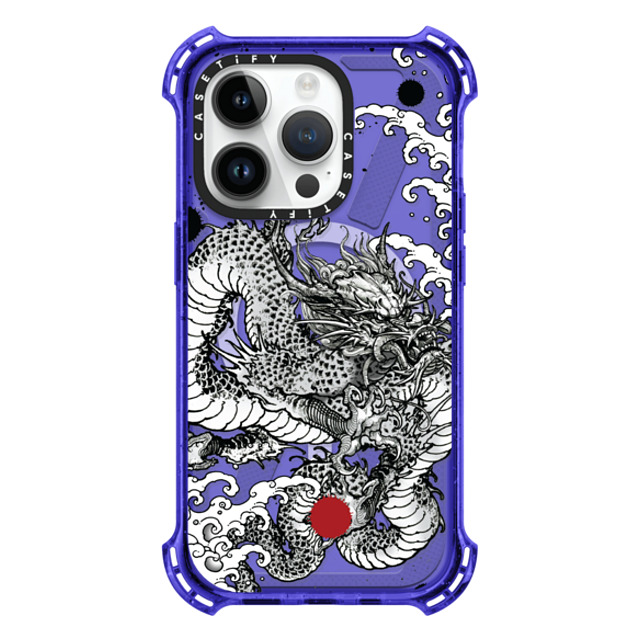 Gabe Shum x CASETiFY iPhone 14 Pro ケース Peri Purple バウンスケース Power Dragon