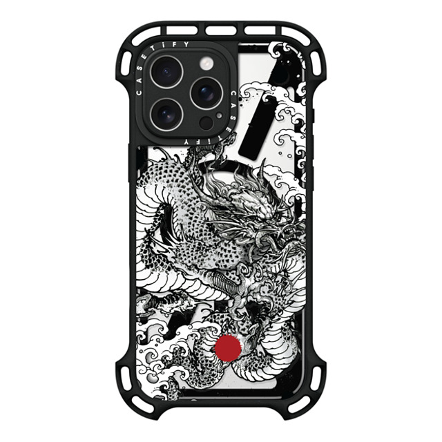 Gabe Shum x CASETiFY iPhone 16 Pro Max ケース ブラック ウルトラ バウンスケース MagSafe対応 Power Dragon