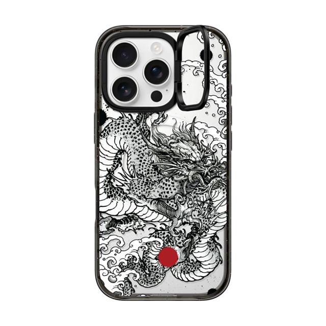 Gabe Shum x CASETiFY iPhone 16 Pro ケース ブラック インパクトリングスタンドケース MagSafe対応 Power Dragon