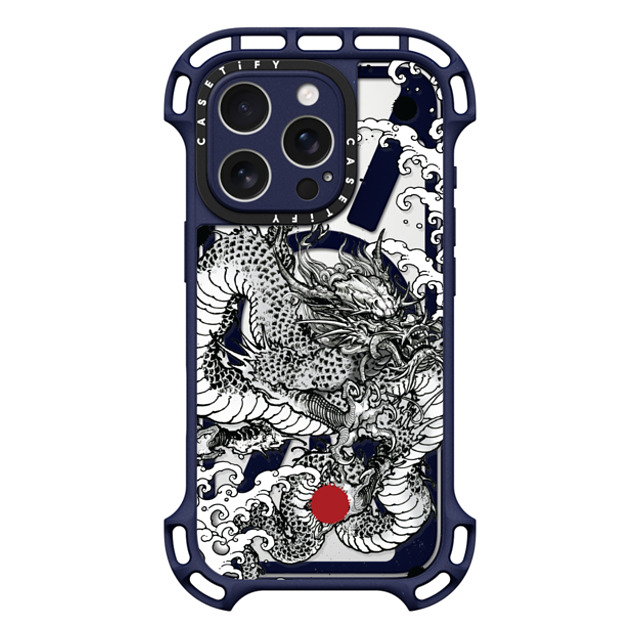 Gabe Shum x CASETiFY iPhone 16 Pro ケース インディゴ ウルトラ バウンスケース MagSafe対応 Power Dragon