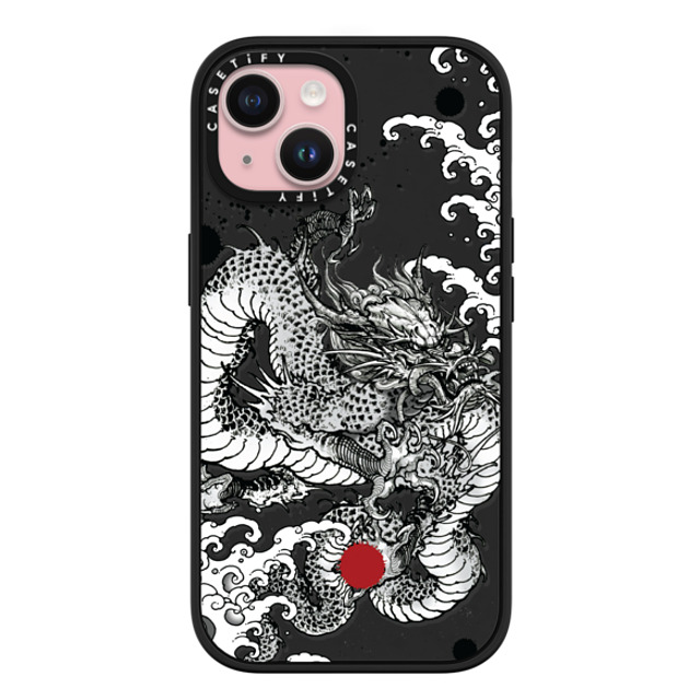 Gabe Shum x CASETiFY iPhone 15 ケース マットブラック インパクトケース MagSafe対応 Power Dragon