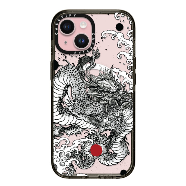 Gabe Shum x CASETiFY iPhone 15 ケース ブラック インパクトケース MagSafe対応 Power Dragon