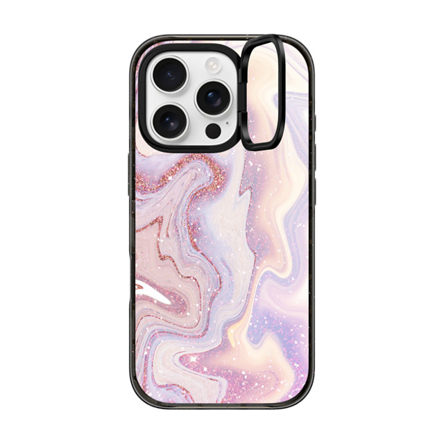 CASETiFY iPhone 16 Pro ケース ブラック インパクトリングスタンドケース MagSafe対応 design 035 anna j. elizabeth