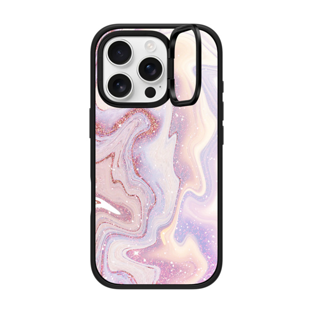 CASETiFY iPhone 16 Pro ケース マットブラック インパクトリングスタンドケース MagSafe対応 design 035 anna j. elizabeth