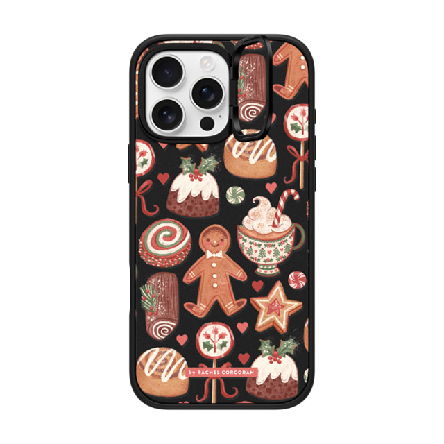 designlovefest x CASETiFY iPhone 16 Pro Max ケース マットブラック インパクトリングスタンドケース MagSafe対応 Christmas Holiday Bakes