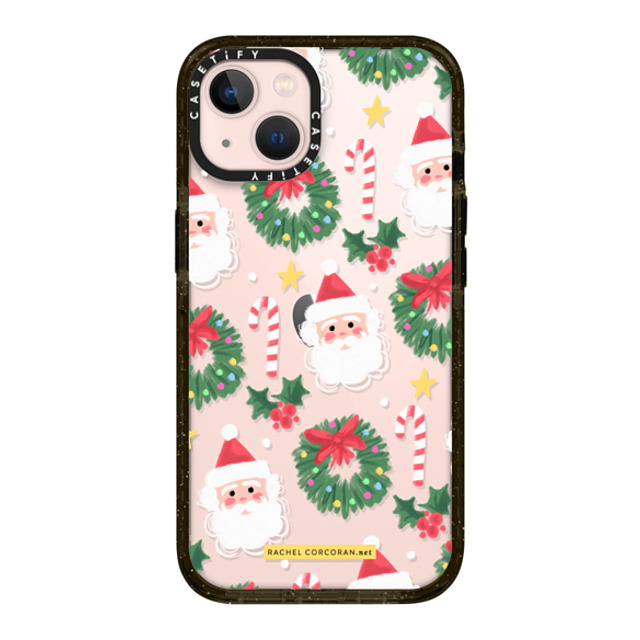 designlovefest x CASETiFY iPhone 13 ケース ブラック インパクトケース Cute Christmas Holiday Santa