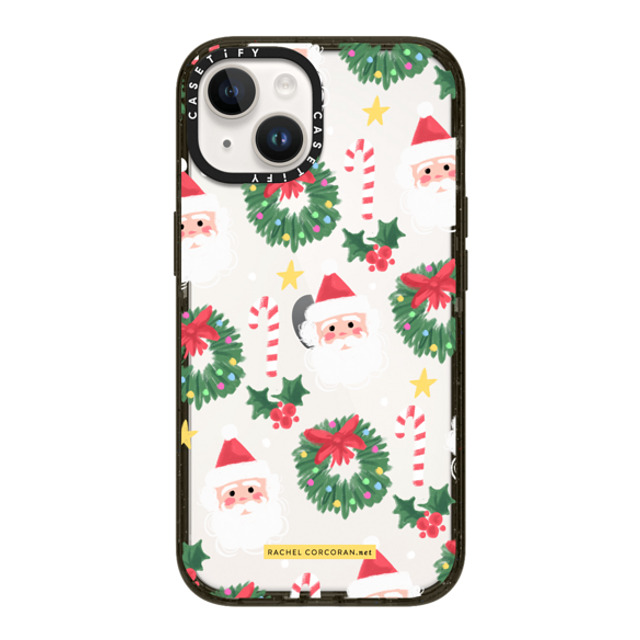 designlovefest x CASETiFY iPhone 14 ケース ブラック インパクトケース Cute Christmas Holiday Santa