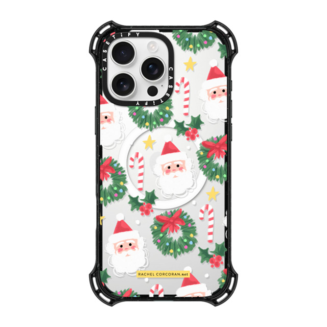 designlovefest x CASETiFY iPhone 16 Pro Max ケース ブラック バウンスケース Cute Christmas Holiday Santa