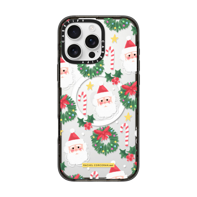 designlovefest x CASETiFY iPhone 16 Pro Max ケース ブラック インパクトケース MagSafe対応 Cute Christmas Holiday Santa