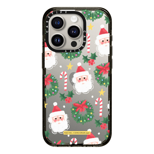 designlovefest x CASETiFY iPhone 15 Pro ケース ブラック インパクトケース Cute Christmas Holiday Santa