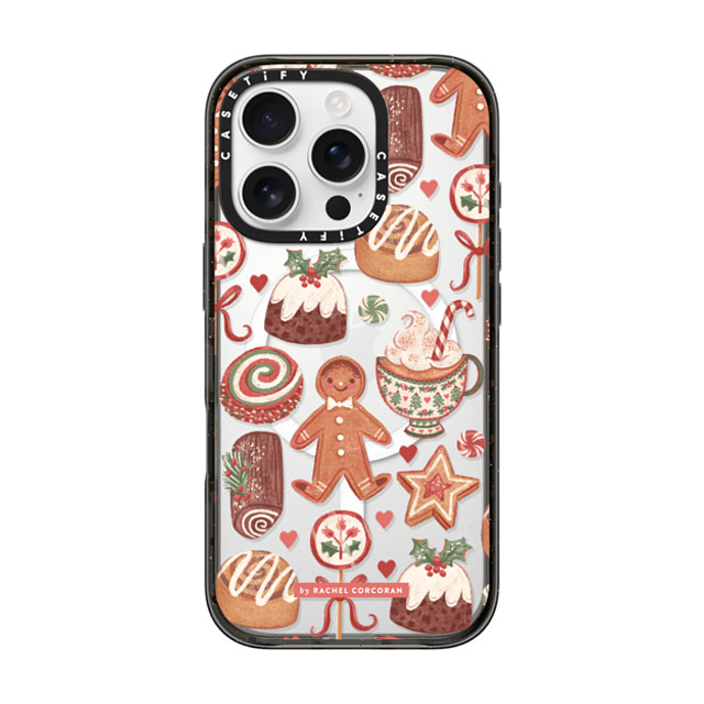 designlovefest x CASETiFY iPhone 16 Pro ケース ブラック インパクトケース MagSafe対応 Christmas Holiday Bakes