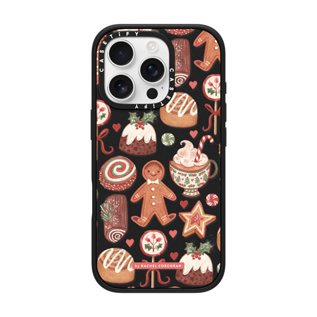 designlovefest x CASETiFY iPhone 16 Pro ケース マットブラック インパクトケース MagSafe対応 Christmas Holiday Bakes