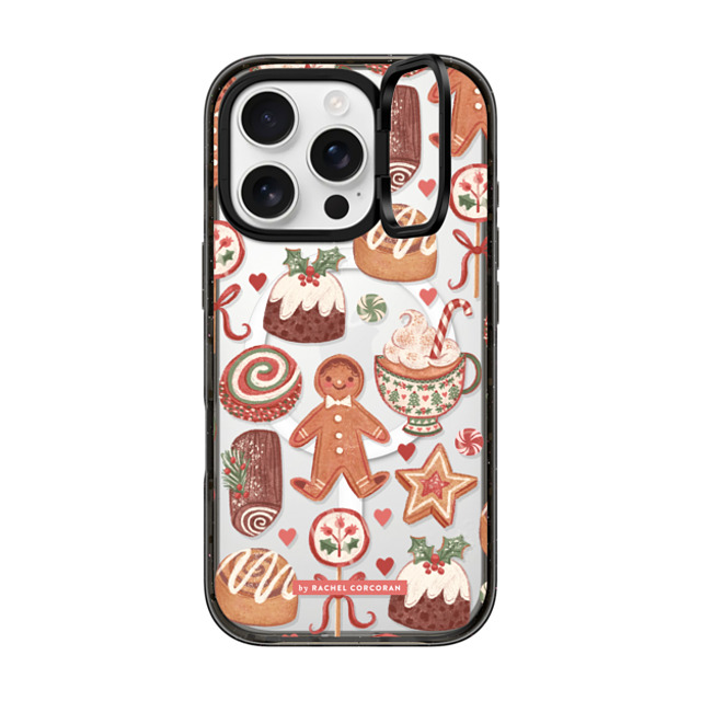 designlovefest x CASETiFY iPhone 16 Pro ケース ブラック インパクトリングスタンドケース MagSafe対応 Christmas Holiday Bakes