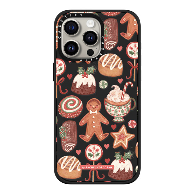 designlovefest x CASETiFY iPhone 15 Pro Max ケース マットブラック インパクトケース MagSafe対応 Christmas Holiday Bakes