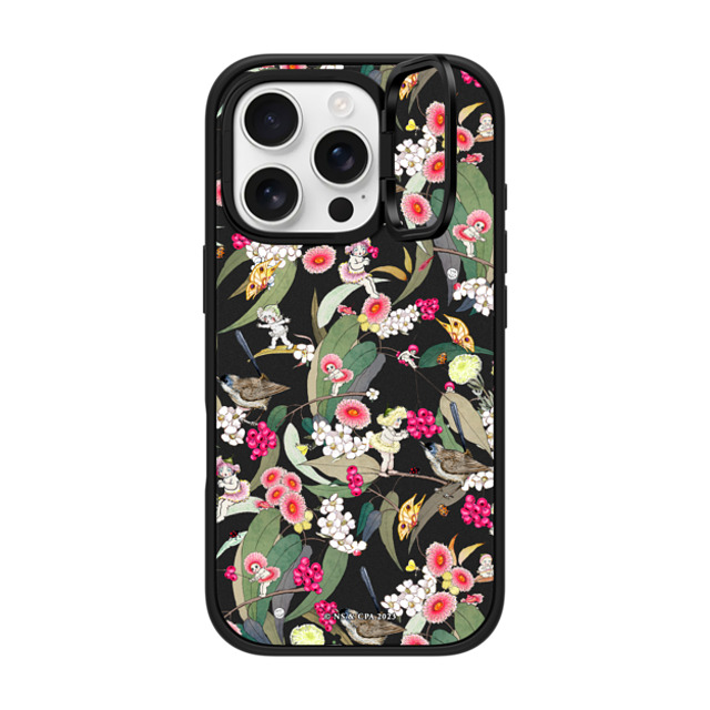 May Gibbs x CASETiFY iPhone 16 Pro ケース マットブラック インパクトリングスタンドケース MagSafe対応 Native Berries