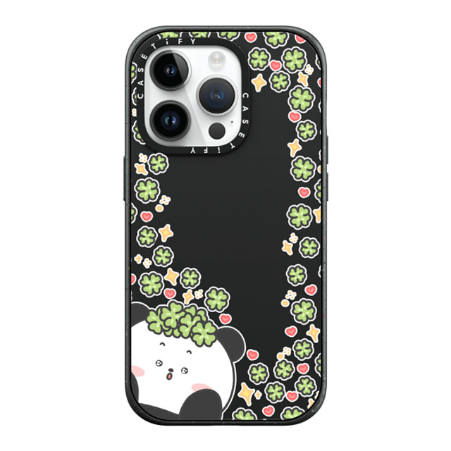 Bubbly Poya x CASETiFY iPhone 14 Pro ケース マットブラック インパクトケース MagSafe対応 good luck to you