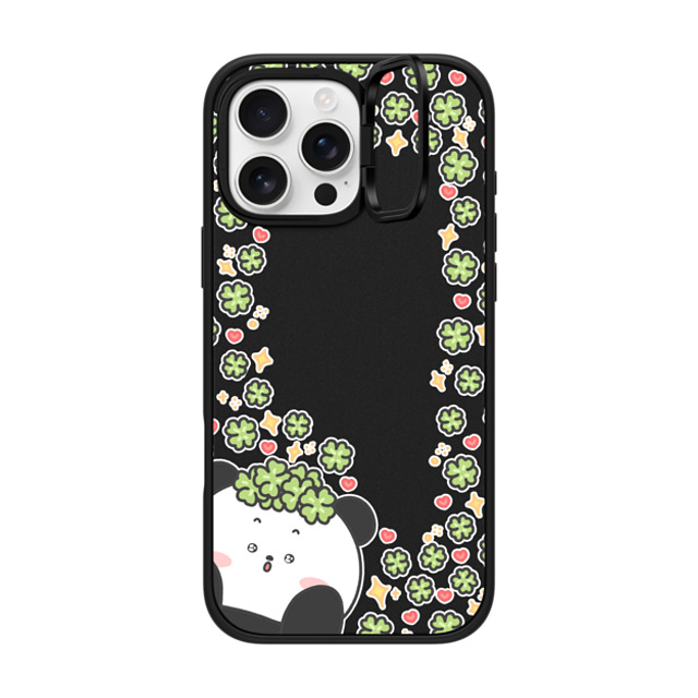 Bubbly Poya x CASETiFY iPhone 16 Pro Max ケース マットブラック インパクトリングスタンドケース MagSafe対応 good luck to you