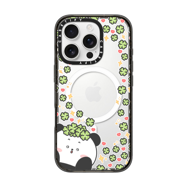 Bubbly Poya x CASETiFY iPhone 16 Pro ケース ブラック インパクトケース MagSafe対応 good luck to you