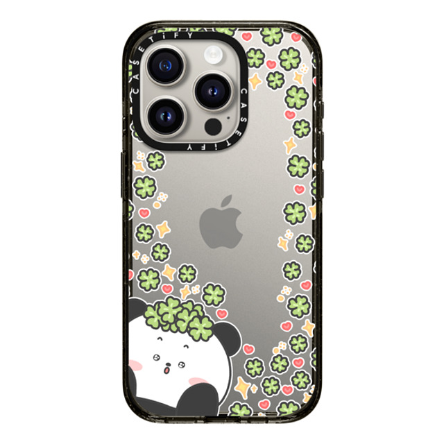 Bubbly Poya x CASETiFY iPhone 15 Pro ケース ブラック インパクトケース good luck to you