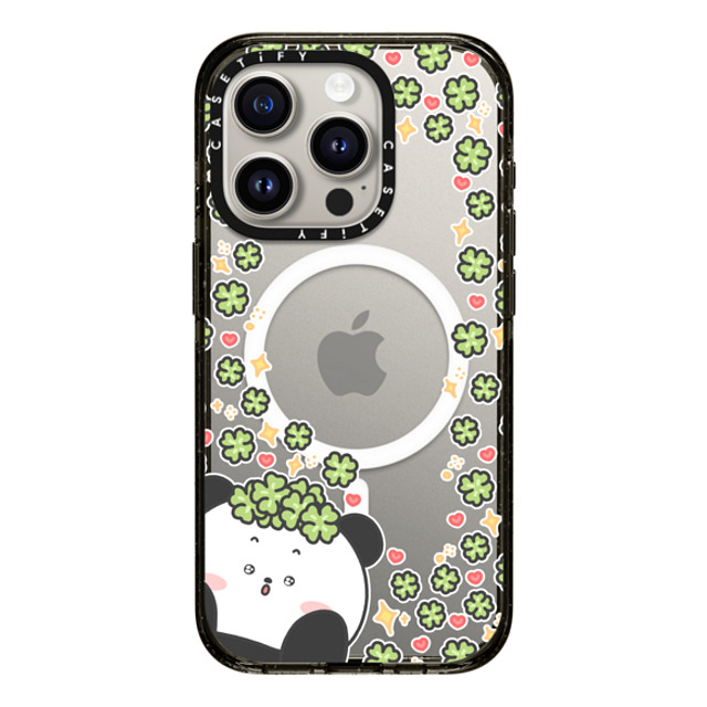 Bubbly Poya x CASETiFY iPhone 15 Pro ケース ブラック インパクトケース MagSafe対応 good luck to you