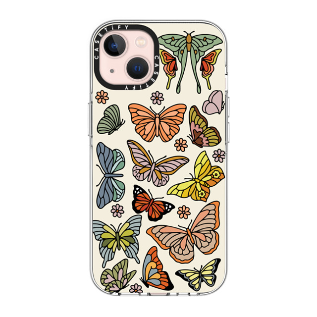 Kira Cyan x CASETiFY iPhone 13 ケース クリア クリア ケース MagSafe対応 Butterfly Study