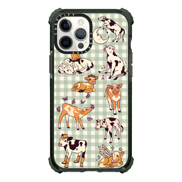 Kira Cyan x CASETiFY iPhone 12 Pro Max ケース Midnight Green ウルトラインパクトケース Cow Gingham