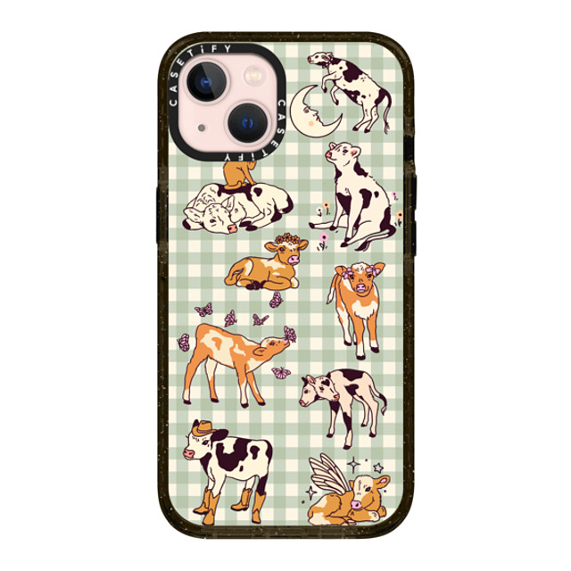 Kira Cyan x CASETiFY iPhone 13 ケース ブラック インパクトケース Cow Gingham