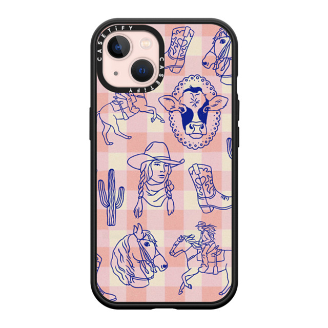 Kira Cyan x CASETiFY iPhone 13 ケース マットブラック インパクトケース MagSafe対応 Coastal Cowgirl