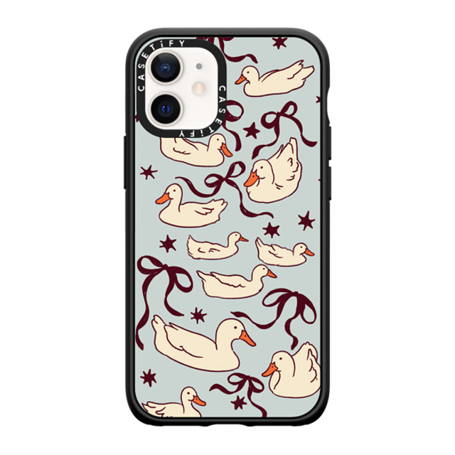 Kira Cyan x CASETiFY iPhone 12 mini ケース マットブラック インパクトケース Ducks and bows