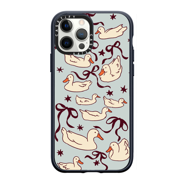 Kira Cyan x CASETiFY iPhone 12 Pro Max ケース ネイビーブルー インパクトケース Ducks and bows