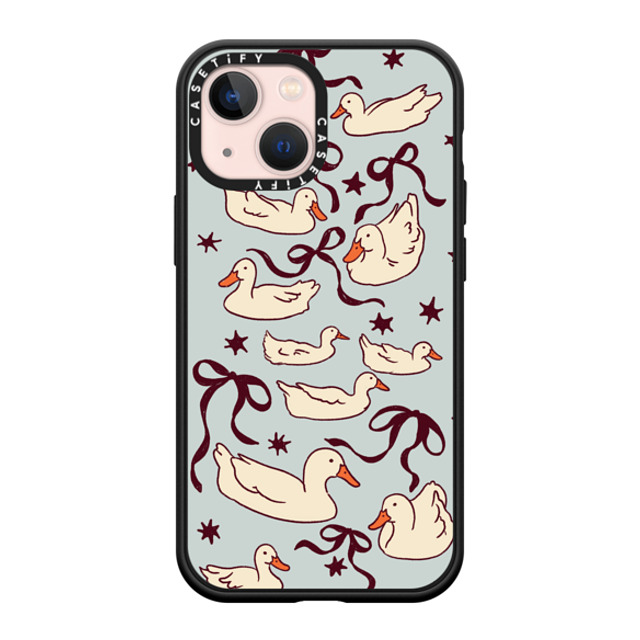 Kira Cyan x CASETiFY iPhone 13 Mini ケース マットブラック インパクトケース Ducks and bows