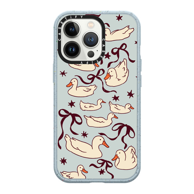 Kira Cyan x CASETiFY iPhone 13 Pro ケース Matte Vapor Blue インパクトケース Ducks and bows