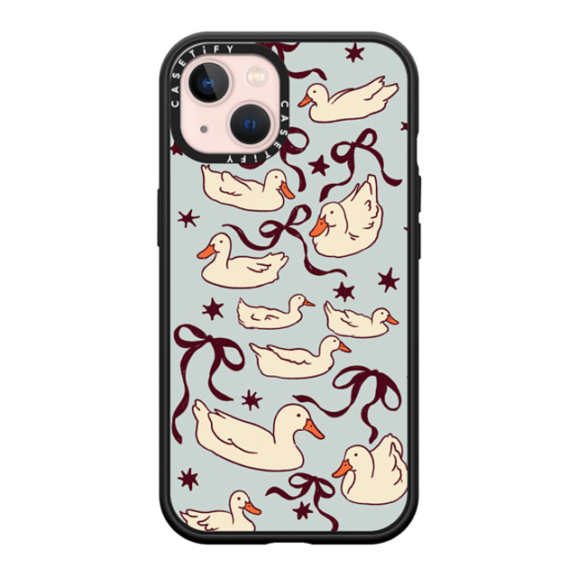 Kira Cyan x CASETiFY iPhone 13 ケース マットブラック インパクトケース Ducks and bows