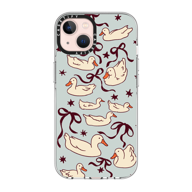 Kira Cyan x CASETiFY iPhone 13 ケース クリア クリア ケース MagSafe対応 Ducks and bows