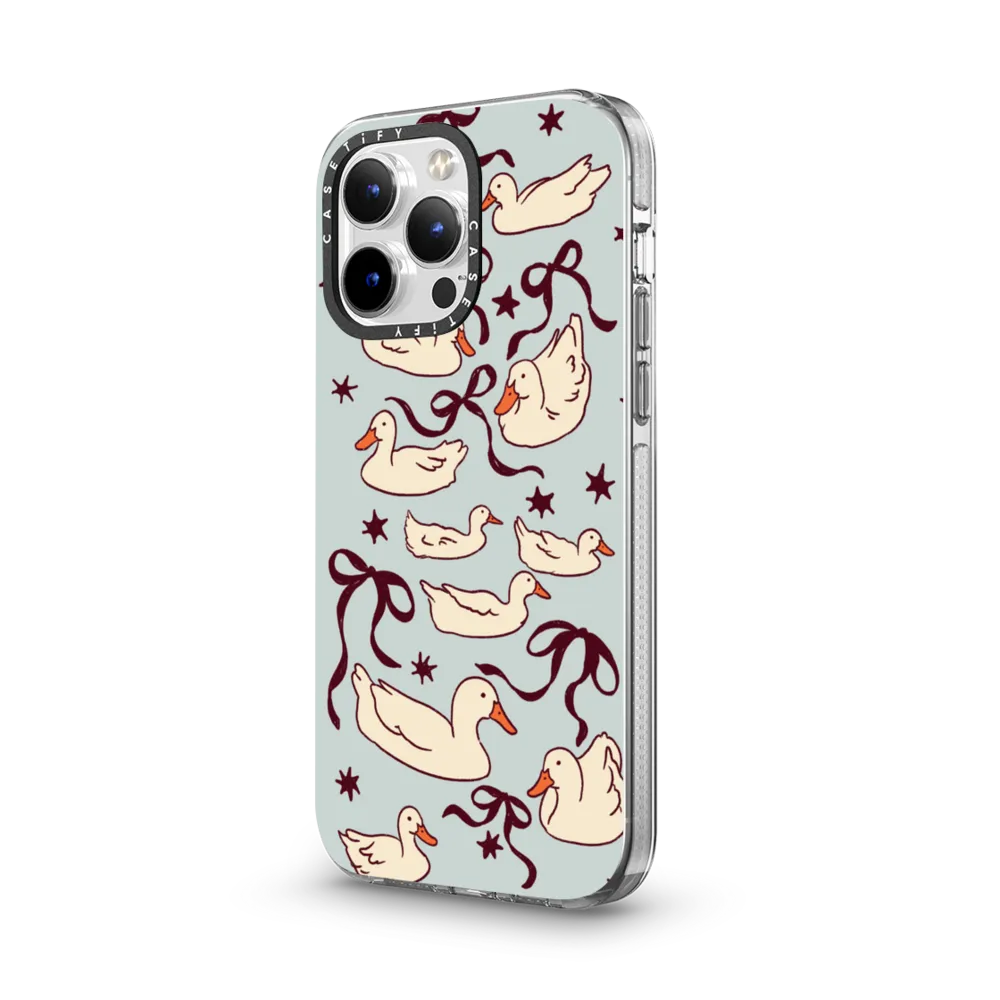 Clear iPhone 13 Pro Max Case MagSafe Compatible - Ducks and bows