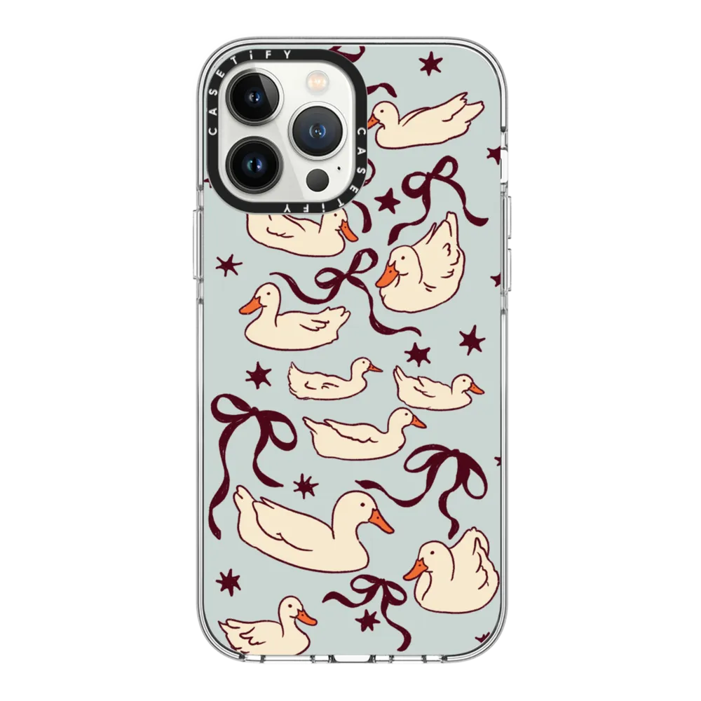 Clear iPhone 13 Pro Max Case MagSafe Compatible - Ducks and bows