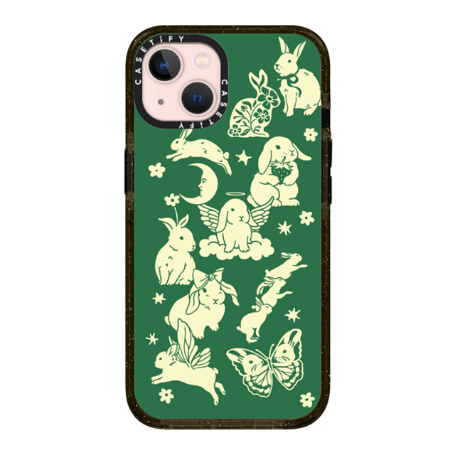 Kira Cyan x CASETiFY iPhone 13 ケース ブラック インパクトケース MagSafe対応 Spring Bunnies