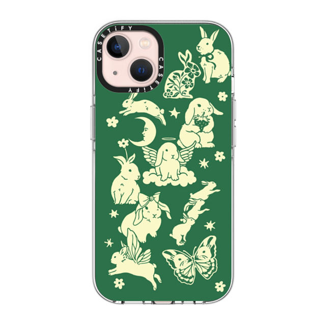 Kira Cyan x CASETiFY iPhone 13 ケース クリア クリア ケース MagSafe対応 Spring Bunnies