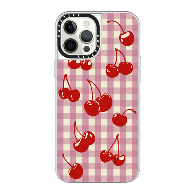 Kira Cyan x CASETiFY iPhone 12 Pro Max Case Cherry,Floral クリア グリップケース Cherry Gingham Back to School Kira Cyan x CASETiFY iPhone 12 Pro Max Case Cherry,Floral クリア グリップケース Cherry Gingham Back to School