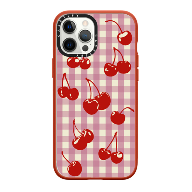 Kira Cyan x CASETiFY iPhone 12 Pro Max ケース Matte Red インパクトケース Cherry Gingham